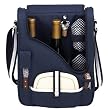 Picnic at Ascot 434BLB Pinot Wine &amp; Cheese cooler For Two - Navy-White
