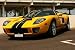 Front of Yellow Supercar with Black Stripes - 48W x 32H - Peel and Stick Wall Decal by Wallmonkeys