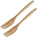 Miraclekoo Natural Chestnut Wooden Fork,7.5 Inch,2 Pcs