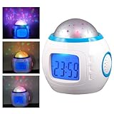 TRIXES Digitaler Kinder-Wecker mit Sternenhimmel-Projektion und Musik