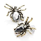 Spider Studded Pierced Fashion Earrings Burnt Gold