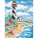 Dimensions Learn To Paint! Paint By Number Kit 9X12-Seaside Lighthouse