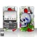 Purple Skull Red Heart Design Rubberized Leather Touch Snap on Hard Cover Protector Faceplate Skin Case for Blackberry Curve 8300 8310 8320 8330 + Belt Clip