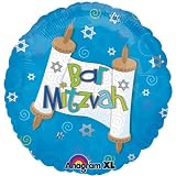 Bar Mitzvah Blue Swirls Scroll 18 Balloon Mylar