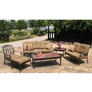 Darlee Santa Monica Cast Aluminum Lounge Set With Cushions by Darlee