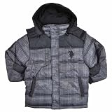 U.S. Polo Assn Boys 8-16 Charcoal Grey Bubble Jacket (Large (14/16), Charcoal Grey)
