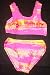 Girls 2 PC Swimsuit Pink Yellow White Hawaiian