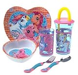 My Little Pony:  6 Piece Plastic Dinnerware Set - Plate, Bowl, Tumbler, Fork & Spoon and Sports Bottle