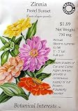 Certified Organic Zinnia Pastel Sunset Seeds 50 Seeds