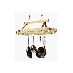 Enclume PR16B-BP Premier Three Foot Oval Pot Rack Brass
