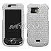 Sparkling Silver Solid Color Premium Luxury Rhinestones Full Diamond Bling Samsung A897 Mythic Snap on Cell Phone Case
