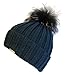 YUTRO Fashion Women's Fashionable Wool Winter Hat with Trendy Fox Pom Ocean Blue