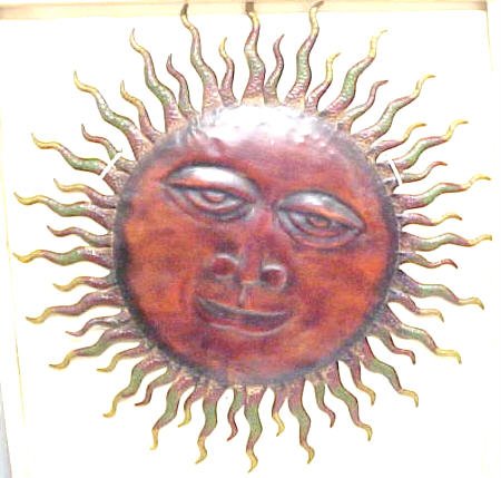 Smiling Sun Metal Wall Hanging Garden Art 24″ Outdoor