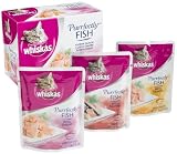 Whiskas Purrfectly Fish Variety Pack (4-with Salmon, 3-with Snapper, 3-with Shrimp) Food for Cats, 10-Count Packages (Pack of 4)