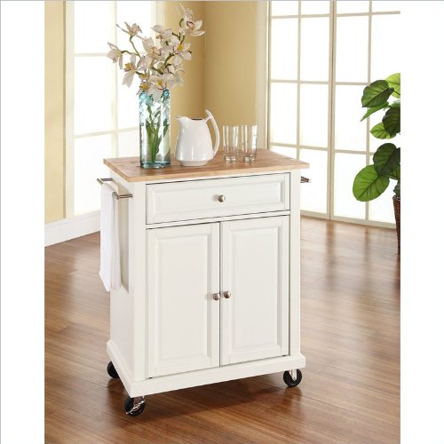 Crosley Furniture KF30021EWH Portable Island Kitchen Cart