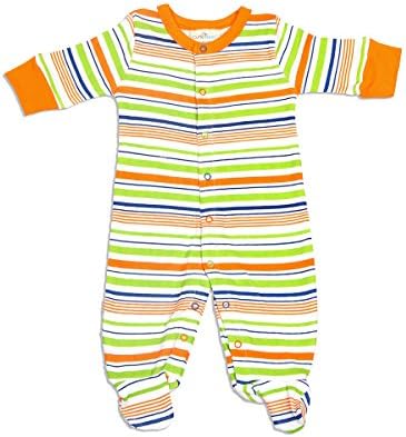 Cutie Bees Organic and Non-Toxic, Baby Boys Romper, Stripe, 3-6 Months