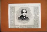 1864 PORTRAIT LATE COOKE VETERAN ACTOR ANTIQUE PRINT