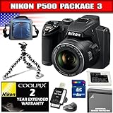 Nikon COOLPIX P500 12.1 CMOS Digital Camera with 36x NIKKOR Wide-Angle Opti ....