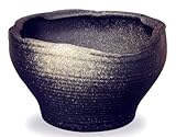黒釉白肌変形水鉢 18号 信楽焼 水鉢