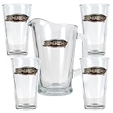 Anaheim Ducks NHL 4pc Pint Ale Glass & 60oz Pitcher Set - Primary Logo