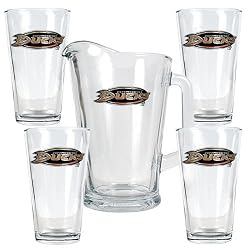 Anaheim Ducks NHL 4pc Pint Ale Glass & 60oz Pitcher Set - Primary Logo by Great American Products