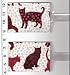 Search : Set of 2 Luggage Tags Made with Felix Quilt Cat Red Black Fabric