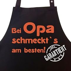 Bei OPA schmeckt`s am besten! Garantiert! - Kochsch�rze, Latzsch�rze mit verstellbarem Nackenband und Seitentasche - Die Geschenkidee!