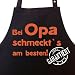 Bei OPA schmeckt`s am besten! Garantiert! - Kochsch�rze, Latzsch�rze mit verstellbarem Nackenband und Seitentasche - Die Geschenkidee!