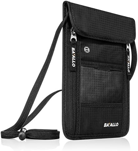Passport Wallet - Bavallo Premium Travel Neck Wallet - Passport Holder with RFID Blocking To Keep Your Identity Safe and Durable YKK Zippers