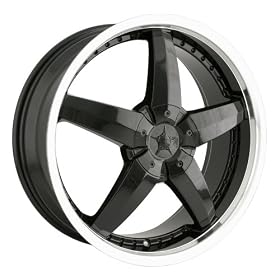 DIP Laser (Series D95) Black with Machined Lip - 16 x 7 Inch Wheel