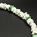Hawaiian White and Green Square Cut Puka Shell Necklace with Lobster Lock