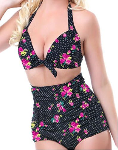 2015 Women Retro Pinup Rockabilly Vintage Sexy High Waist Bikinis Set Swimsuit Swimwear Push up Bathing Suit Beachwear Bikini