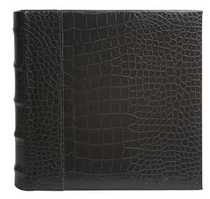 Black Croco Leather Photo Album 9x9", Holds 200 4x6" Pictures