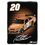 Tony Stewart #20 NASCAR Tech Royal Plush Raschel Blanket (800 Series) (60 x80 )