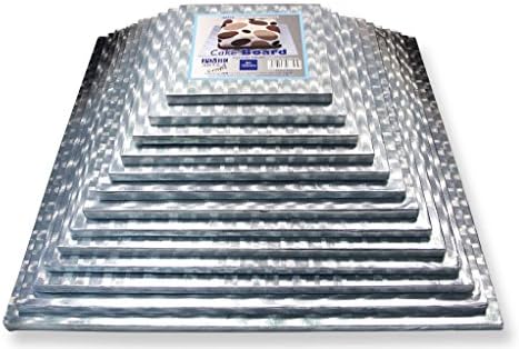 PME Square Cake Board 0.4 in Thick, 11-Inch, Silver