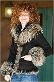 Women's Vidal Shearling Coat with Coyote Trim