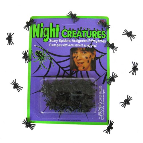 Small Plastic Black Spiders Decoration ~ Halloween Spider Decorations & Props (STC16036)