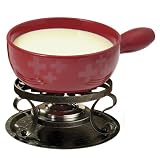 Swissmar The Swiss 9-Piece Ceramic Cheese-Fondue Set, Red