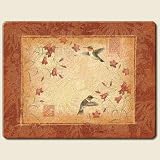 Large Cutting Board ~ Hummingbird in Garden ~ made of tempered glass ~ code 510