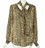 MICHAEL Michael Kors Shirt, Amur Leopard Print Tunic with Scarf Barley S