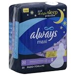 Always Maxi Pads, Overnight Extra Heavy Flow, 20 ct.
