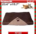 23.6" Pet Dog Cat Bed Mat with Zipper Cover Brown