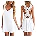PAKULA Women's Backless Crochet Lace Chiffon Summer Beach Mini Dress