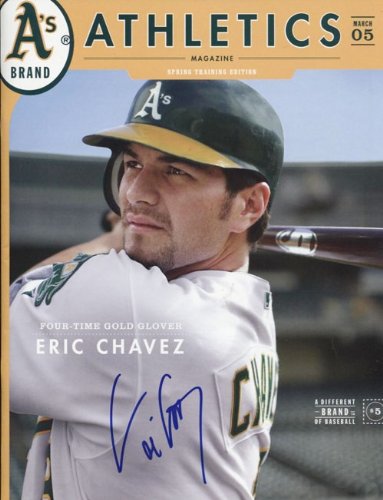 Eric Chavez Autographed/Hand Signed Magazine of the Oakland Athletics March 2005 Spring Training