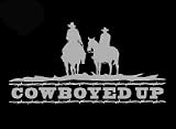 Cowboyed Up Upstream Images Silver Vinyl Wildlife Car Truck Window Decal Sticker
