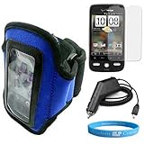 14.5" Blue Active Workout Sport Band for Droid HTC Eris + Clear Screen Prot ....