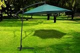 New Deluxe Green 10' Offset Patio Umbrella Off Set Outdoor