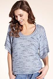 Indigo Collection Space Dye Crochet Jumper