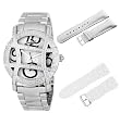 JBW-Just Bling Womens JB-6214-B.2bandset Olympia Designer Dial Diamond With Two Leather Bands Watch