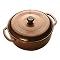 Enamel Coated Cast Iron 6-qt. Covered Casserole- Brown